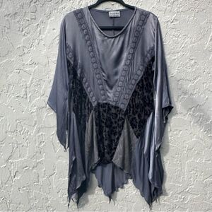 SOLE BELLARE Blouse Top Women Medium Whimseygoth Burnout Velvet Witchy